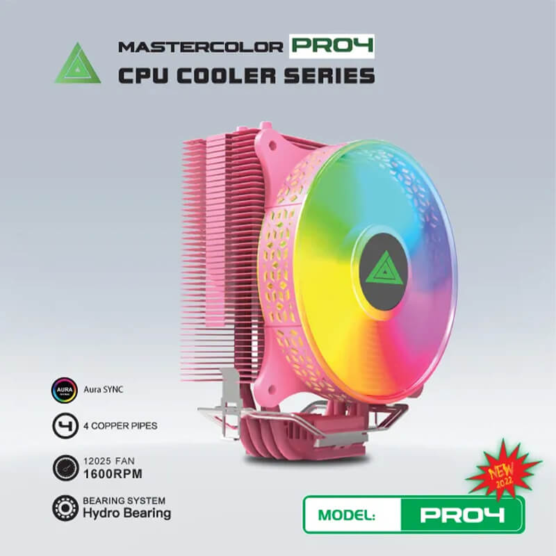 Tản nhiệt CPU VSP MASTERCOLOR PRO-4 (Hồng)