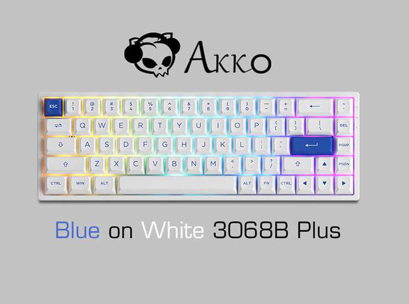 Bàn phím cơ AKKO 3068B Plus Blue on White
