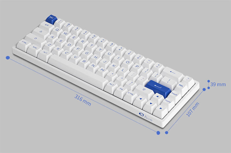 Bàn phím cơ AKKO 3068B Plus Blue on White