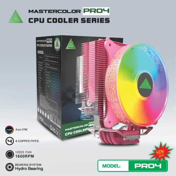 Tản nhiệt CPU VSP MASTERCOLOR PRO-4 (Hồng) - Hình ảnh 2