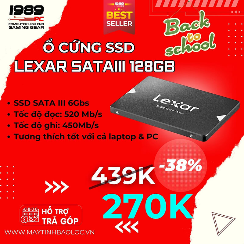 Ổ Cứng Ssd Lexar Ns100 128gb 25” Sata Iii 6gbs Máy Tính Bảo Lộc 2847