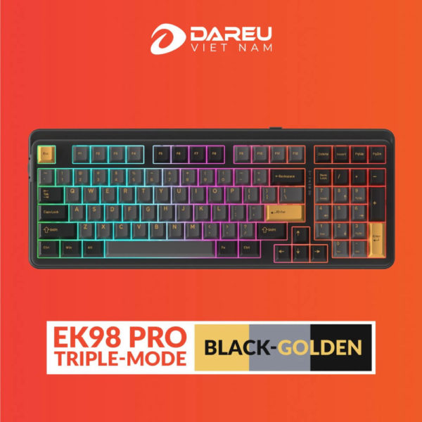 Bàn phím cơ không dây DAREU EK98 PRO - BLACK GOLDEN