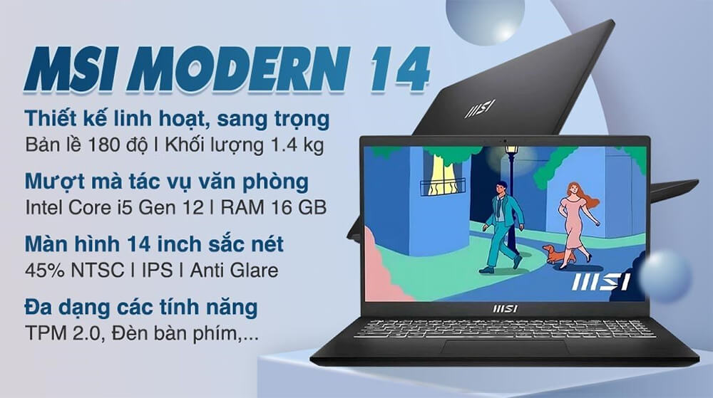 Laptop MSI Modern 14 C12MO-660VN