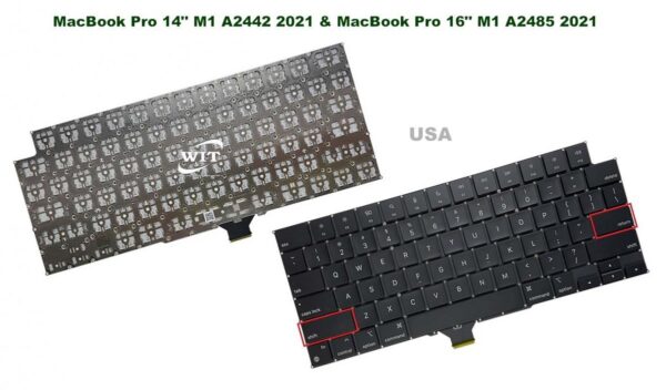 Bàn phím Macbook Pro 14” M1 A2442 (2021) EMC 3650, Pro 14” M2 A2779 (2023) EMC 8102, Pro 14” M3 A2918 (2023) EMC 8304, Pro 14” M3 A2992 (2023) EMC 8407, Pro 14” M4 A3112 (2024) EMC 8623, Pro 16” M1 A2485 (2021) EMC 3651, Macbook Pro 16” M2 A2780 (2023) EMC 8103, Pro 16” M3 A2991 (2023) EMC 8408 -linhkienlaptopbaoloc