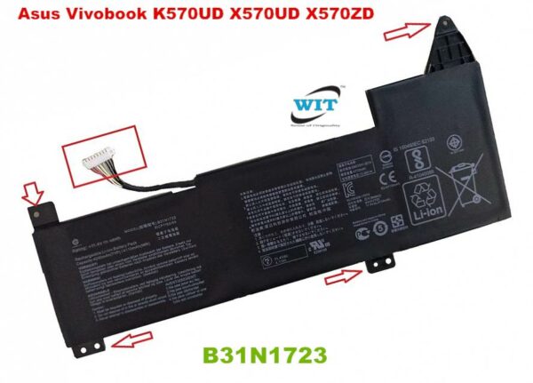 Pin laptop Asus TUF F570 F570 F570ZD F570UD FX570 FX570U FX570UD, VivoBook 15 K570UD K570ZD X570UD X570ZD, B31N1723 (ZIN) – 3 CELL -linhkienlaptopbaoloc
