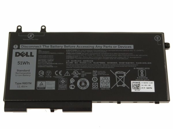 Pin laptop Dell Latitude 5400 5410 5500 5510, Precision 3540 3550, Inspiron 7590 7591 7791 (2-in-1 Series CÓ BÚT CẢM ỨNG), R8D7N 4GVRD NGẮN 51WH (ZIN) – 3 CELL -linhkienlaptopbaoloc
