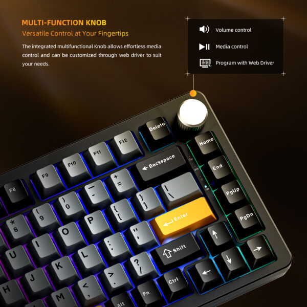 Bàn phím Machenike K600-B82W Tri-mode RGB - Hình ảnh 4