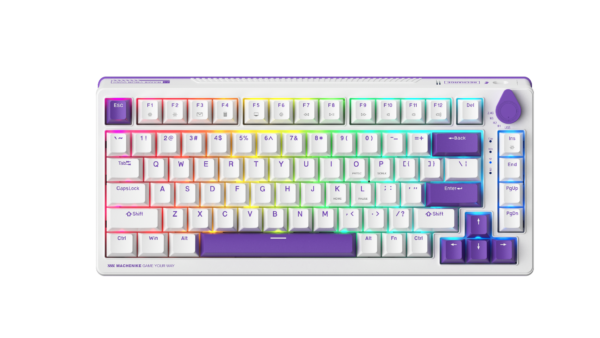 Bàn phím Machenike K600T-B82 White Purple Tri-Mode RGB