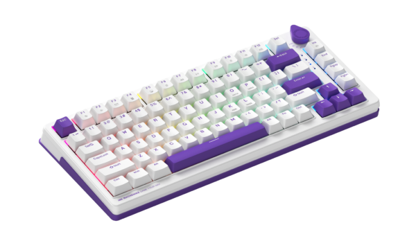 Bàn phím Machenike K600T-B82 White Purple Tri-Mode RGB - Hình ảnh 2