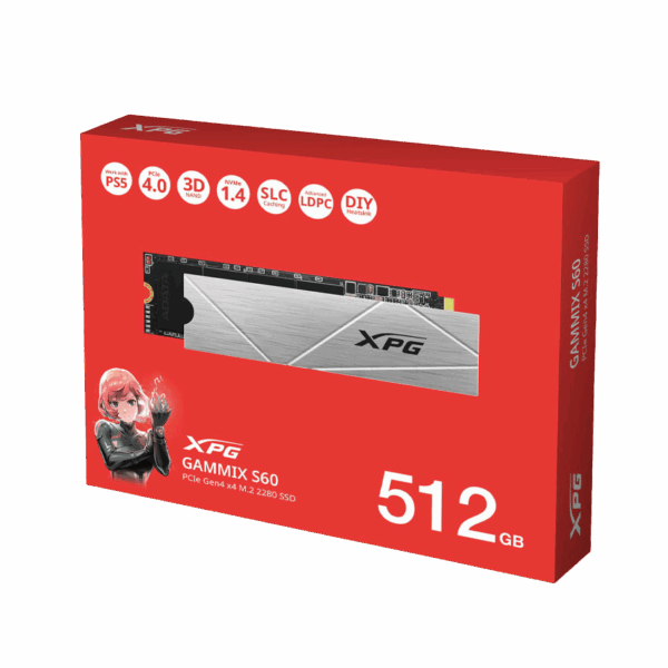 Ổ cứng SSD NVMe ADATA Gammix S60 Blade 512GB PCIe Gen4x4 (Đọc 5000 MB/s – Ghi 4200 MB/s)